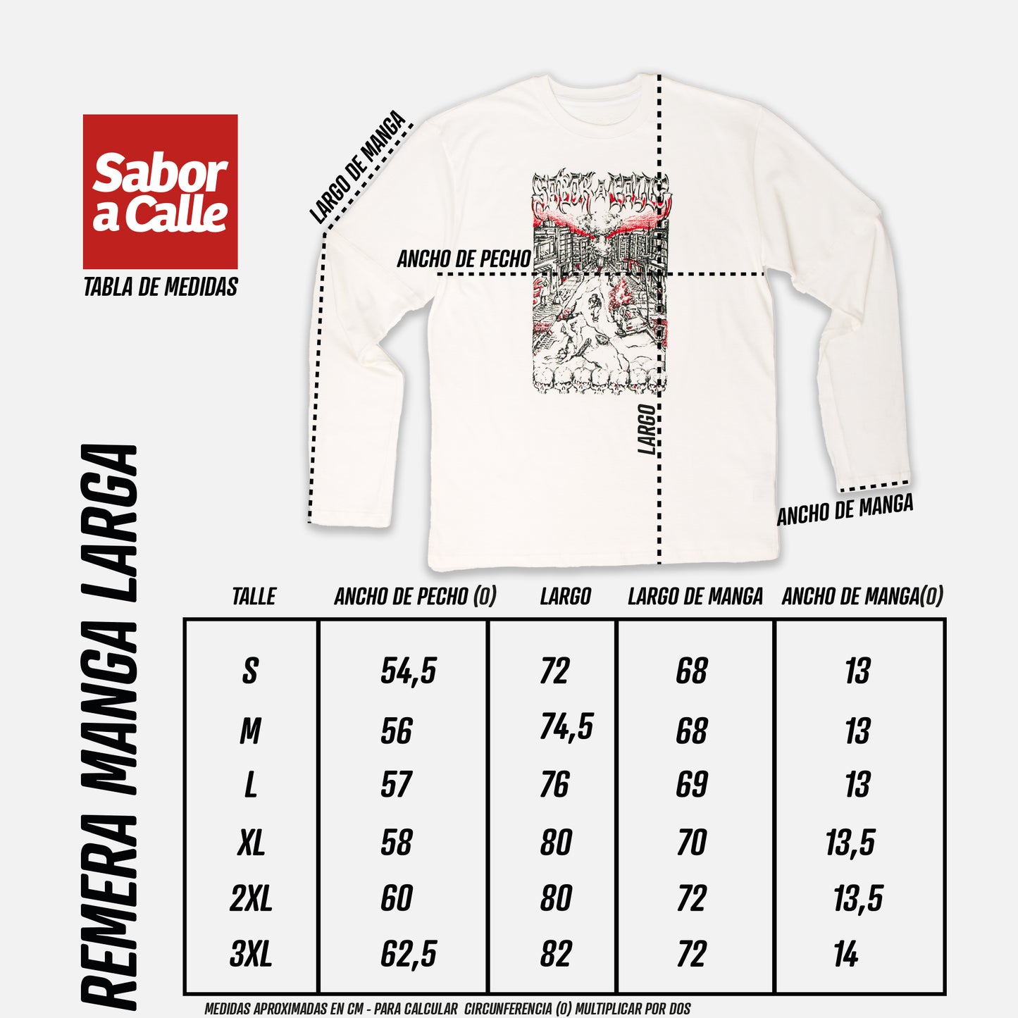 REMERA MANGA LARGA HARDCORE - OFFWHITE