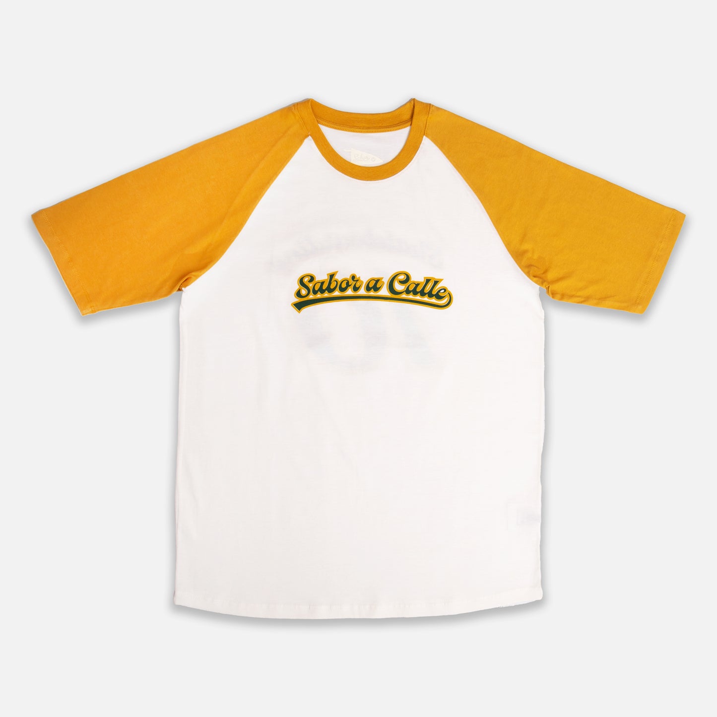 REMERA RANGLAN - MOSTAZA/OFFWHITE