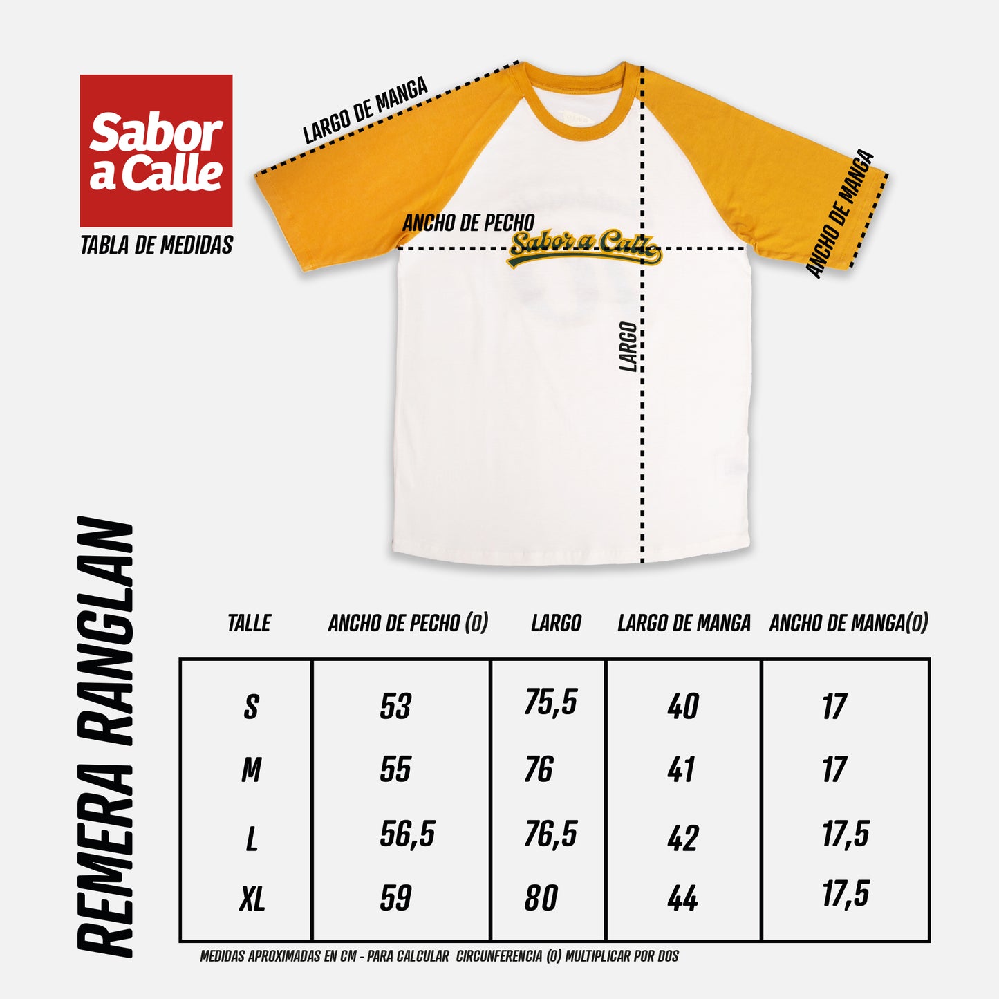 REMERA RANGLAN - MOSTAZA/OFFWHITE