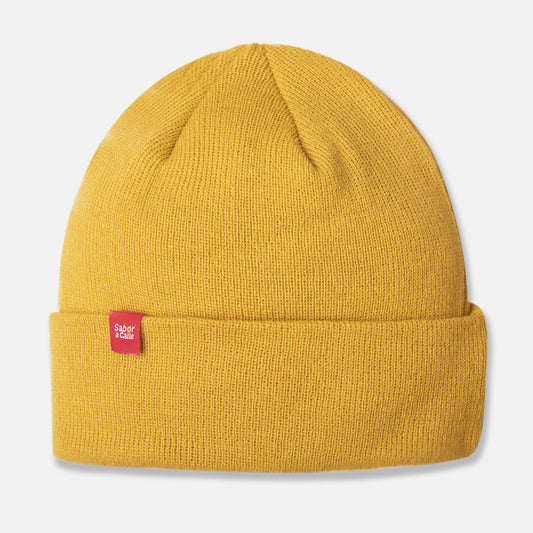 BEANIE DOBLE PUNTO -  MOSTAZA