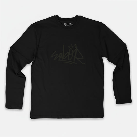 REMERA MANGA LARGA TAG -  NEGRA