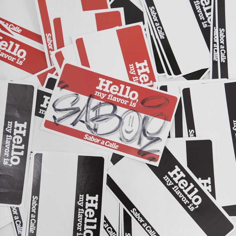 STICKERS NAME TAG SABOR – PACK X 20
