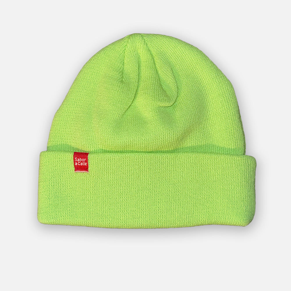 BEANIE DOBLE PUNTO -  VERDE NEÓN