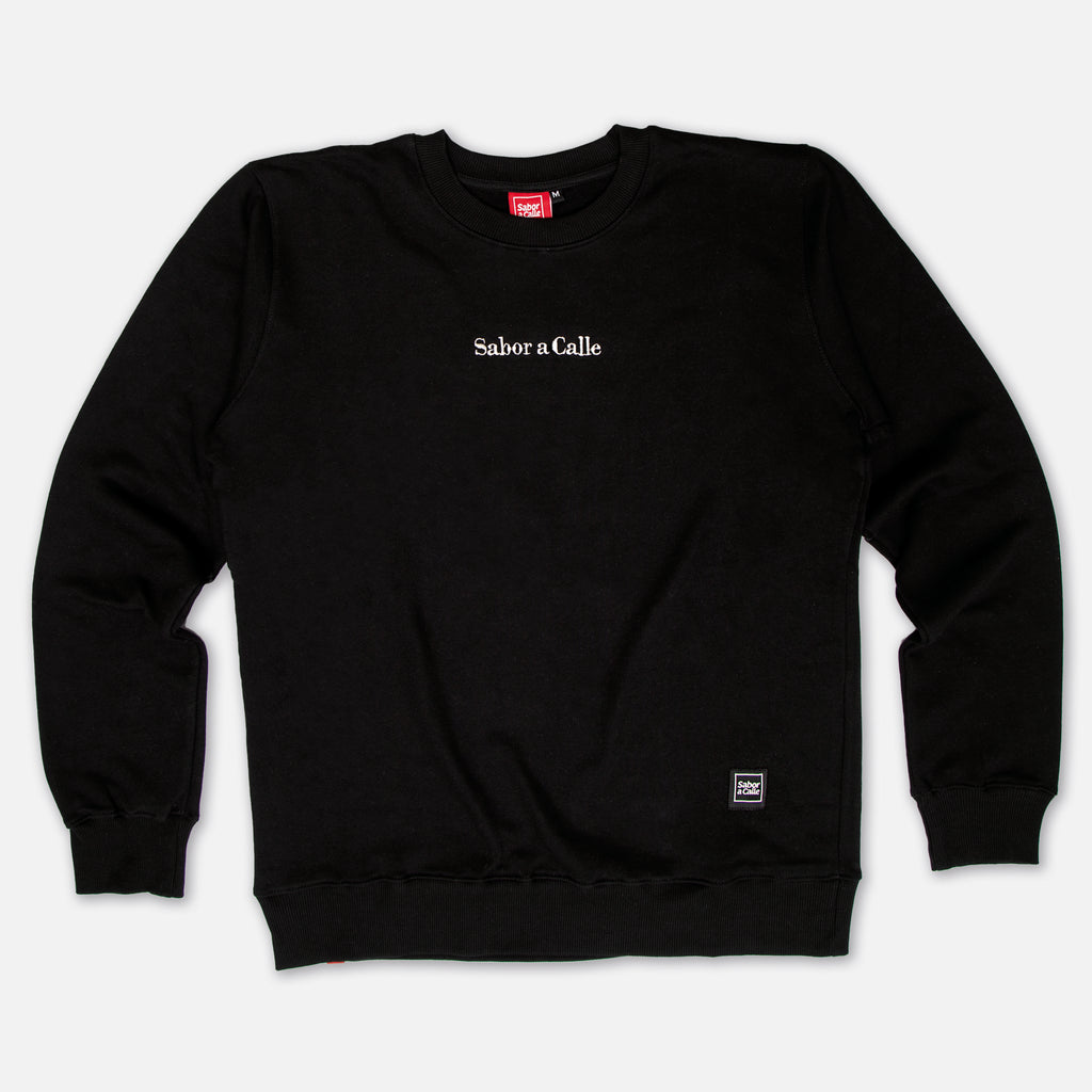 BUZO CREWNECK SERIF LOGO NEGRO