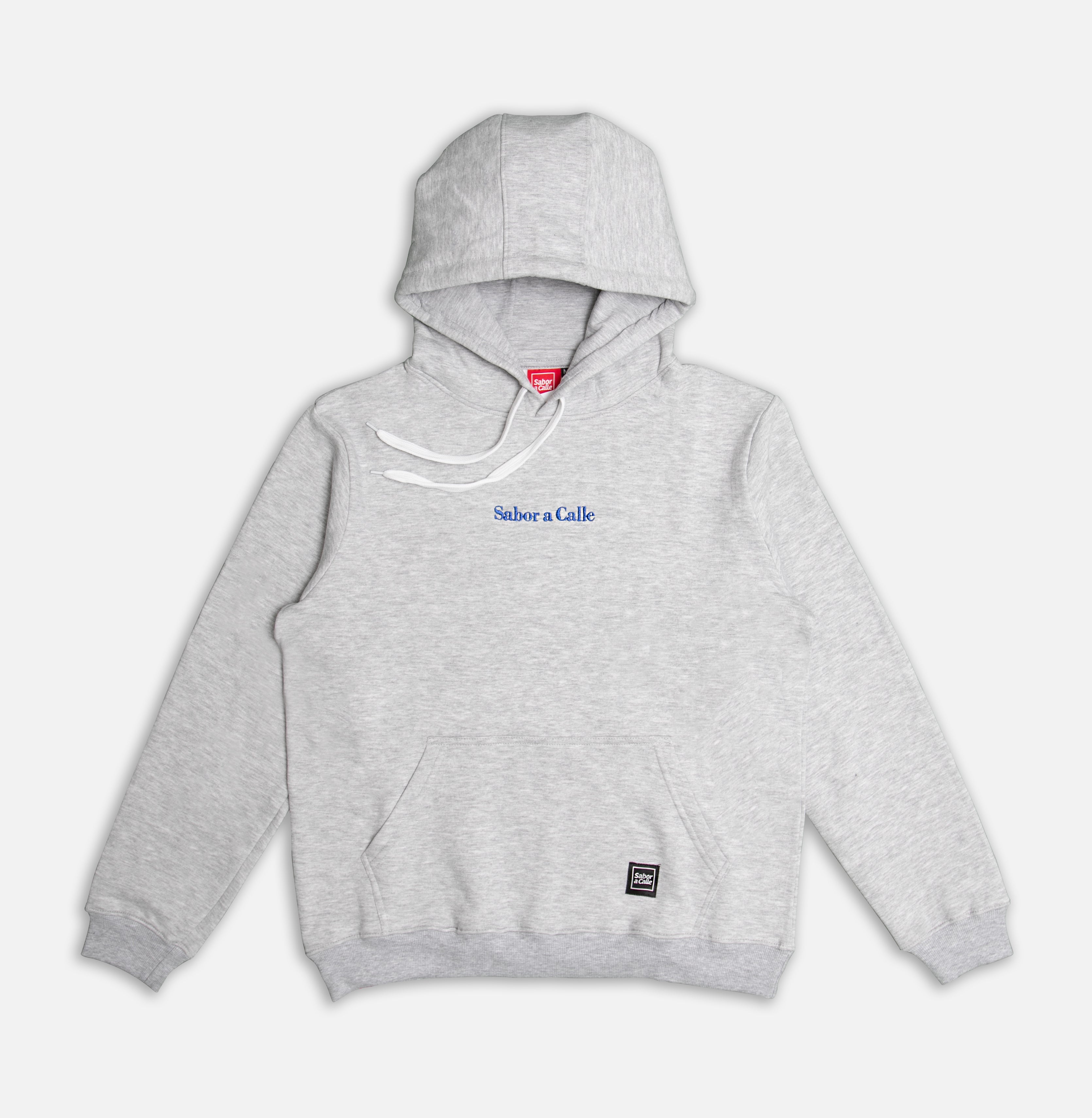 BUZO HOODIE SERIF LOGO - GRIS MELANGE