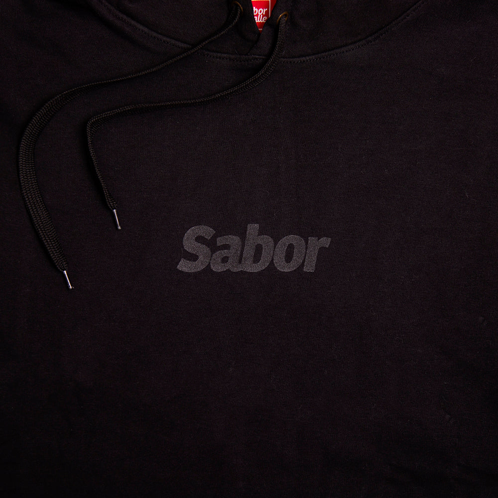 BUZO HOODIE SCRIPT LOGO SABOR - NEGRO