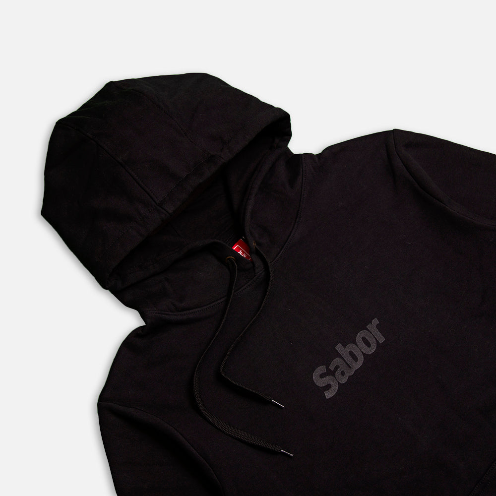 BUZO HOODIE SCRIPT LOGO SABOR - NEGRO