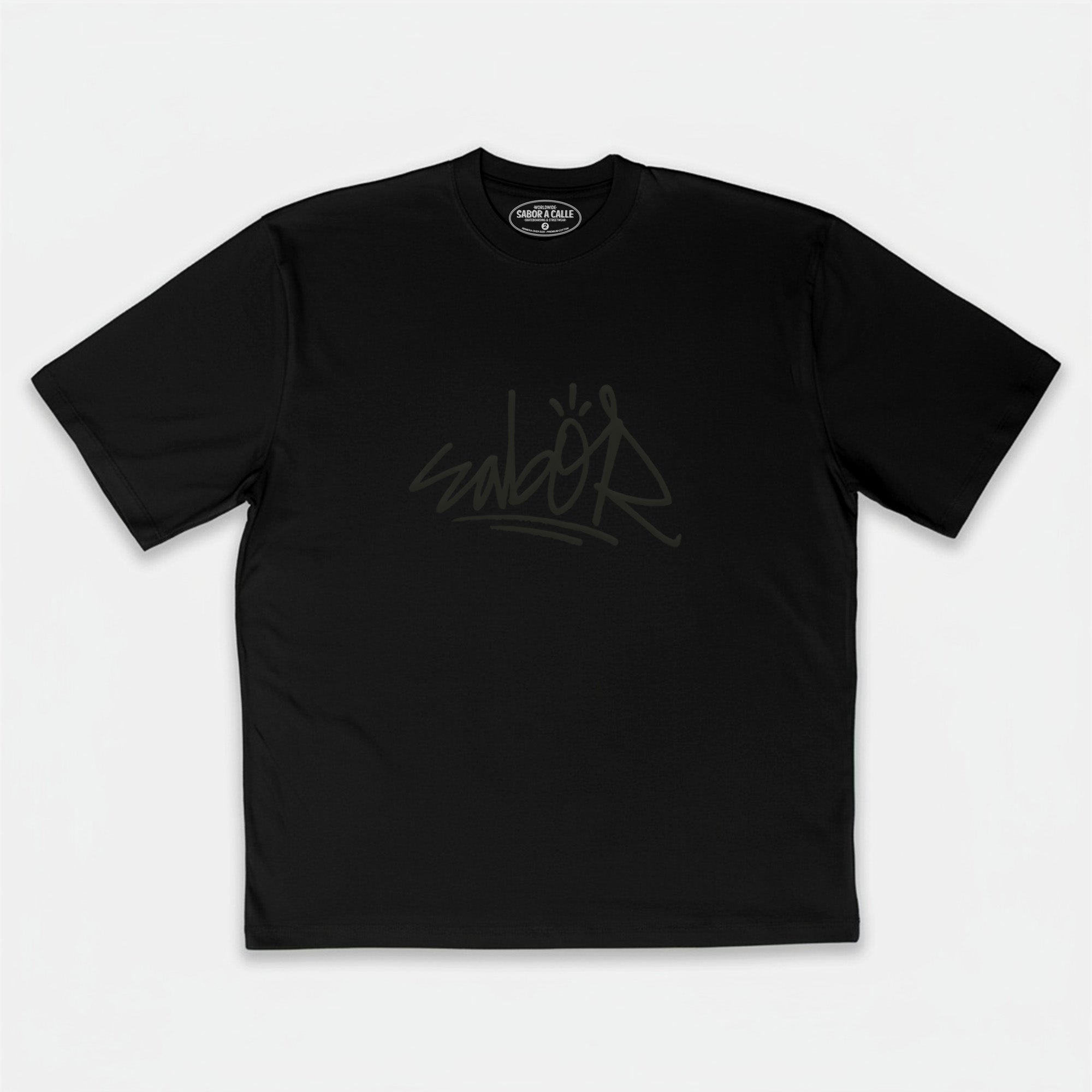 REMERA OVERSIZE TAG -  NEGRA