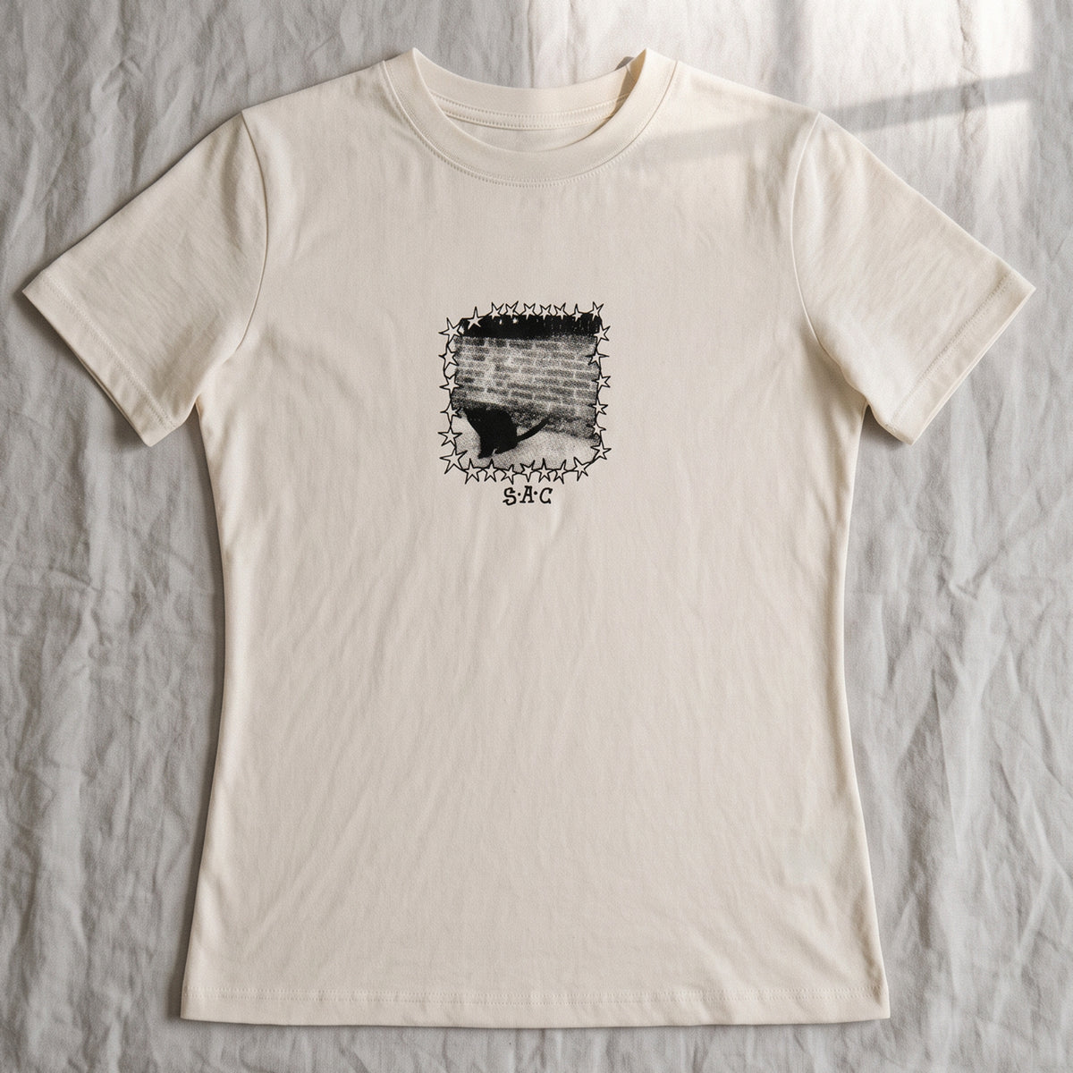 REMERA GIRL CAT OFFWHITE