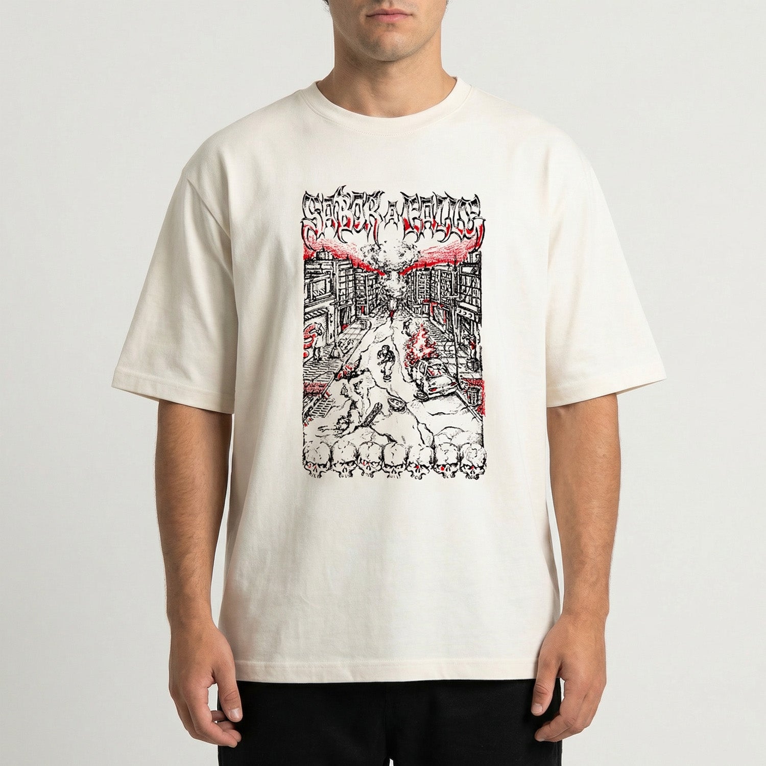REMERA OVERSIZE HARDCORE -  OFFWHITE