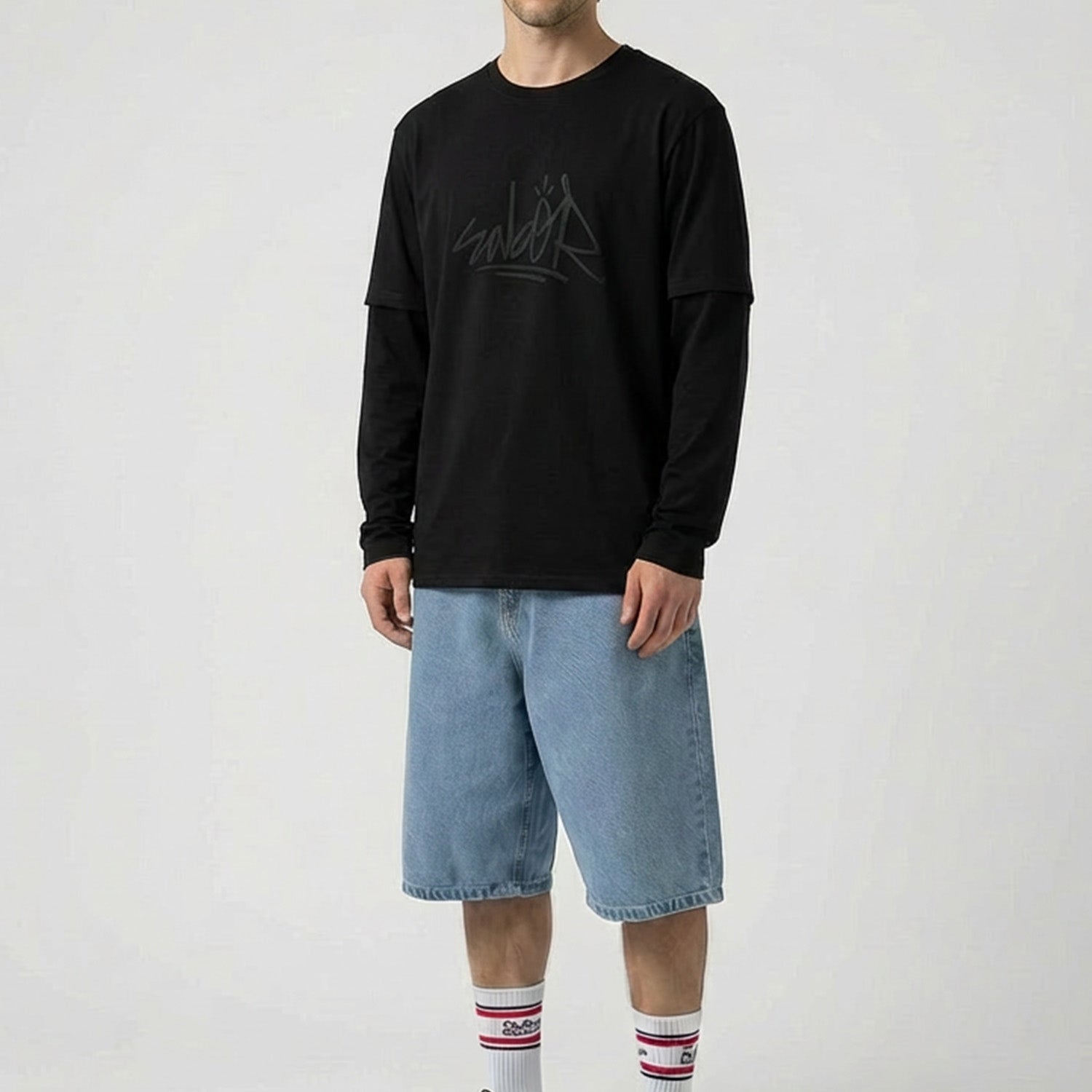 REMERA MANGA LARGA TAG -  NEGRA