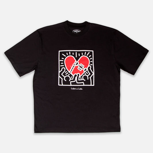 REMERA OVERSIZE SK8LOVE -  NEGRA