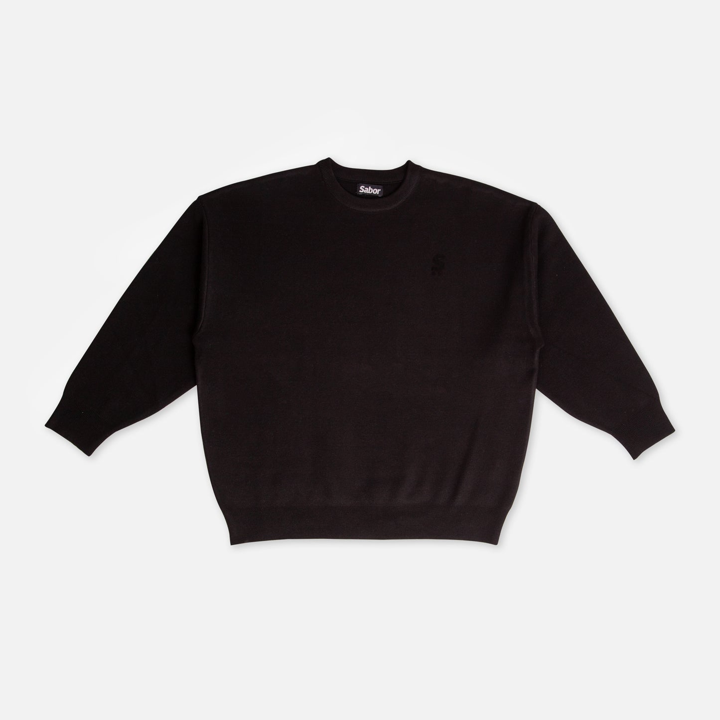 SWEATER BOXY MINI LOGO NEGRO