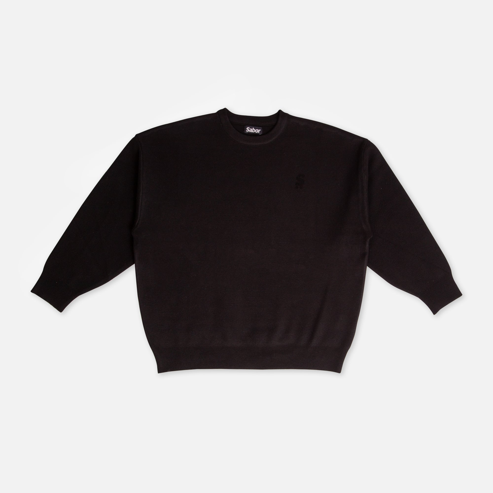 SWEATER BOXY MINI LOGO NEGRO