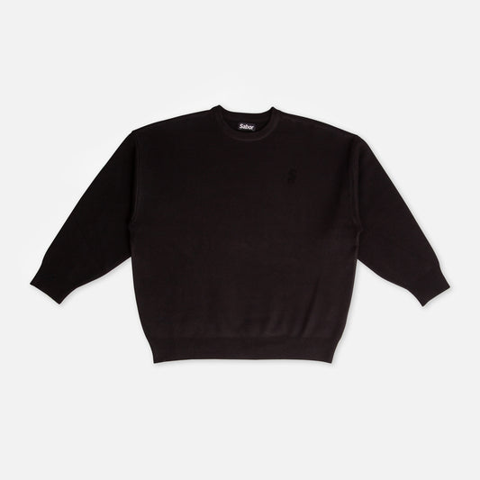 SWEATER BOXY MINI LOGO NEGRO